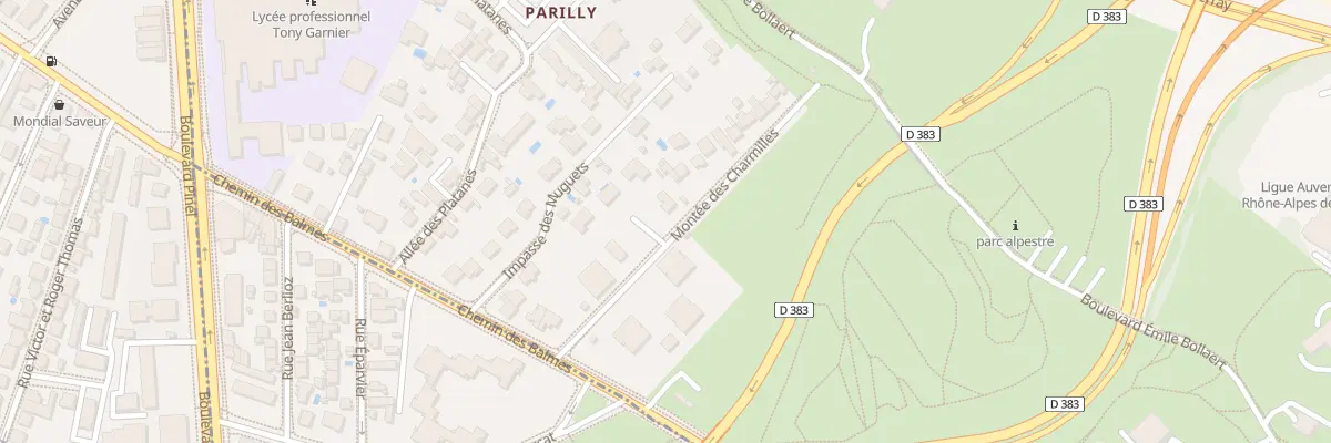 Plan du 1 All des Charmilles à Bron