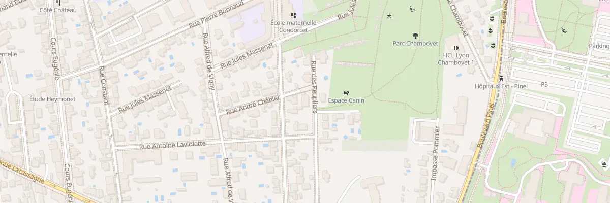 Plan du 14 Rue des Peupliers à Lyon 3e Arrondissement