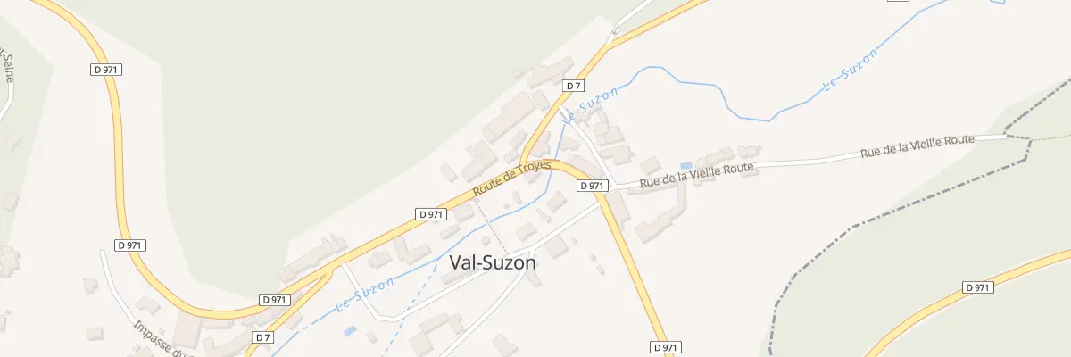 Plan de Rte de Troyes à Val-Suzon