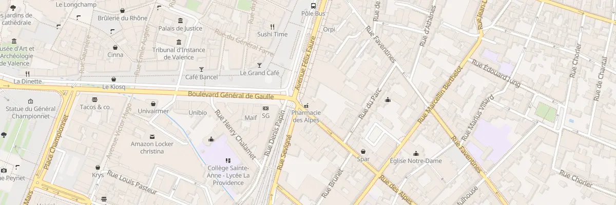 Plan du 1 Rue des Alpes à Valence