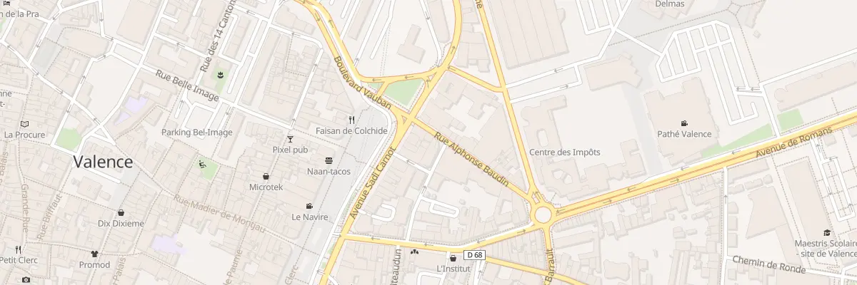Plan du 4 Rue Baudin à Valence