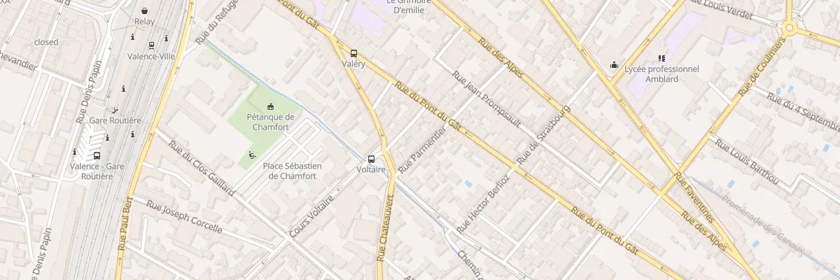 Plan du 10 Rue Parmentier à Valence