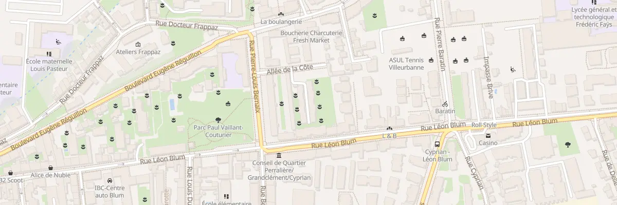 Plan du 44 All de la Côte à Villeurbanne