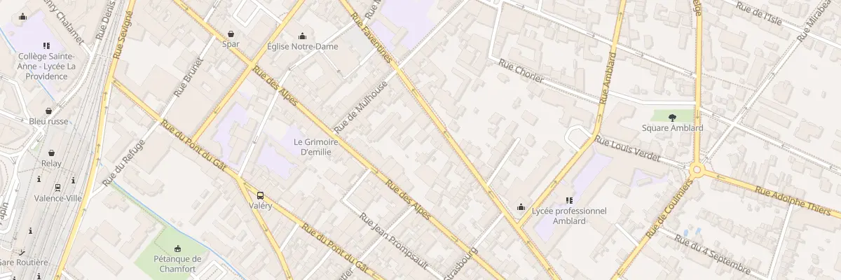 Plan du 84 Rue Faventines à Valence