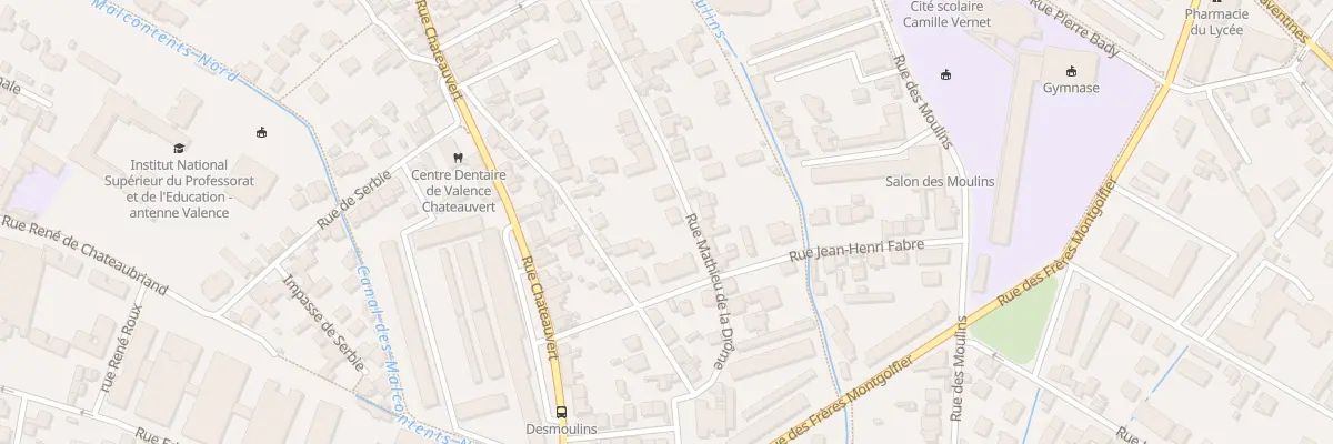 Plan du 52 Rue Mathieu de la Drôme à Valence