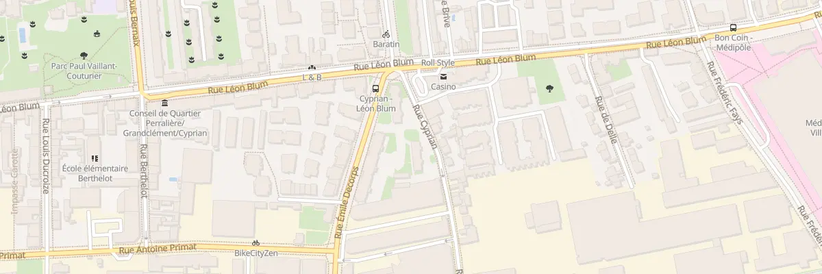 Plan du 2 Rue de Cyprian à Villeurbanne