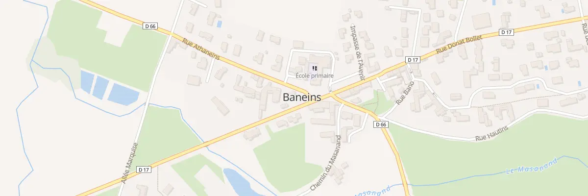 Plan de la Rue Athaneins à Baneins
