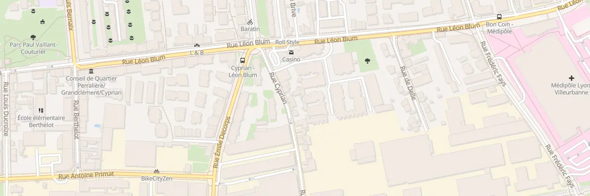 Plan du 7 Rue de Cyprian à Villeurbanne