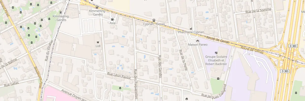 Plan du 8 Rue des Genêts à Bron