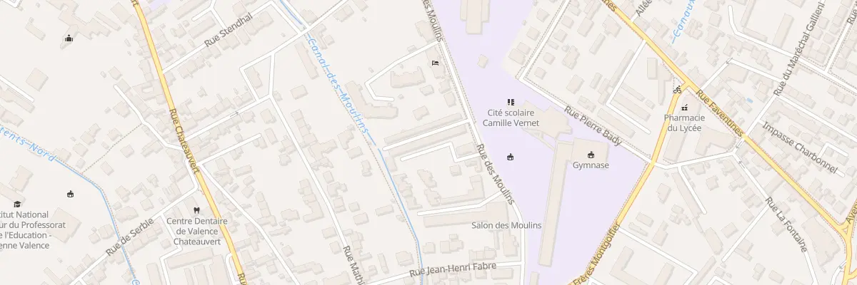 Plan du 100 Rue des Moulins à Valence