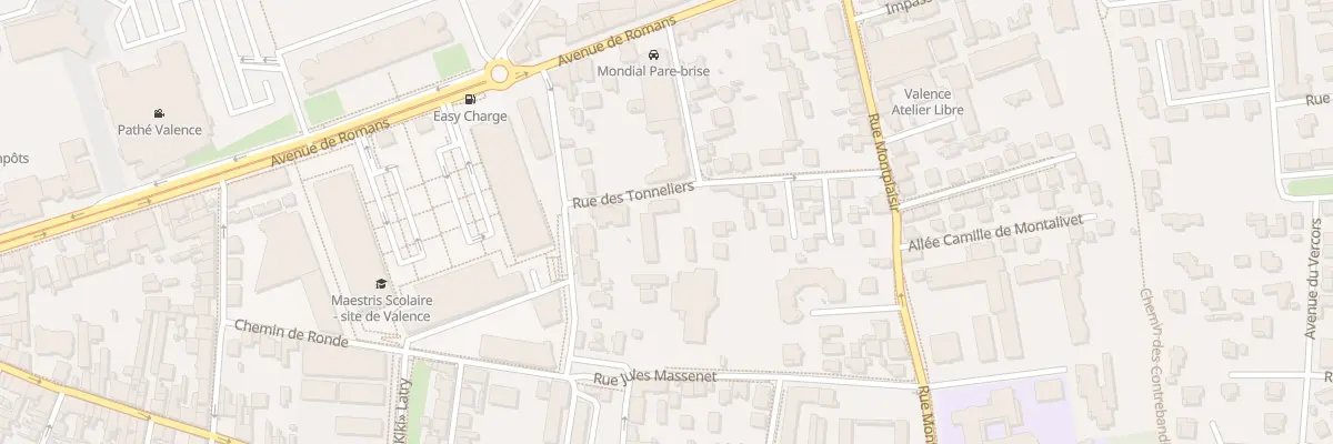Plan du 24 Rue Pierre Curie à Valence