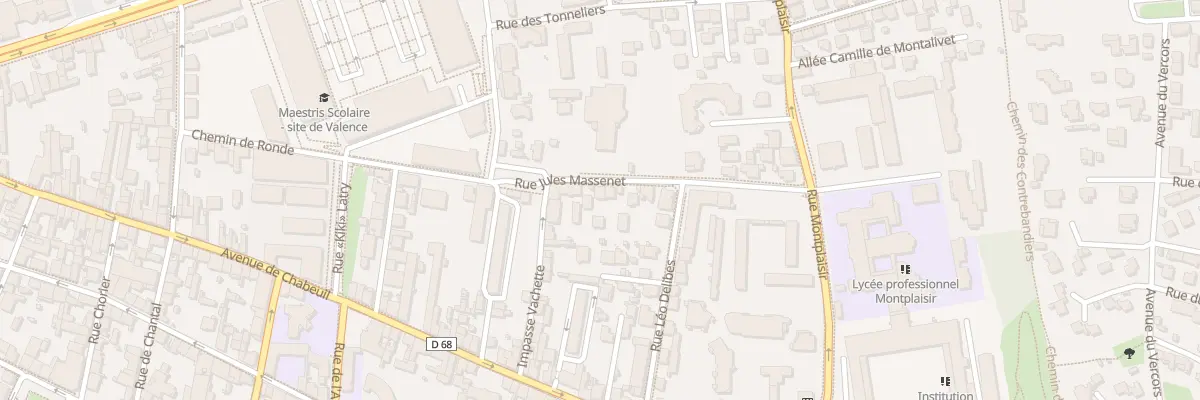 Plan du 8 Rue Jules Massenet à Valence