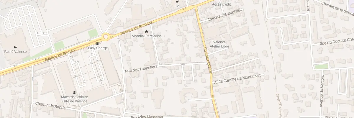 Plan du 25 Rue Pierre Curie à Valence