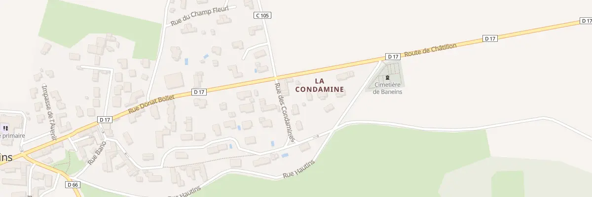 Plan du 80 Che des Condamines ( Vc 105 ) à Baneins
