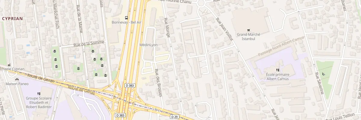 Plan du 23 Rue Monge à Villeurbanne