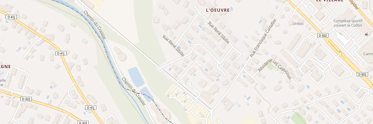 Plan de la Rue Rene Sibille à Pont-Évêque