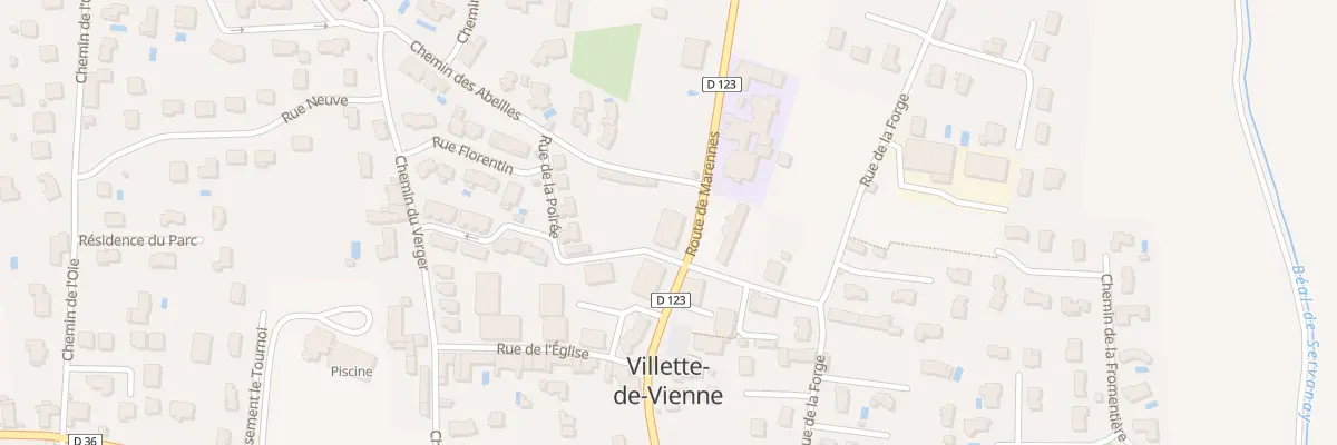 Plan du Village à Villette-de-Vienne
