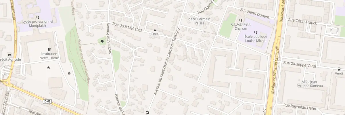 Plan du 69 Av Mal de Lattre de Tassigny à Valence