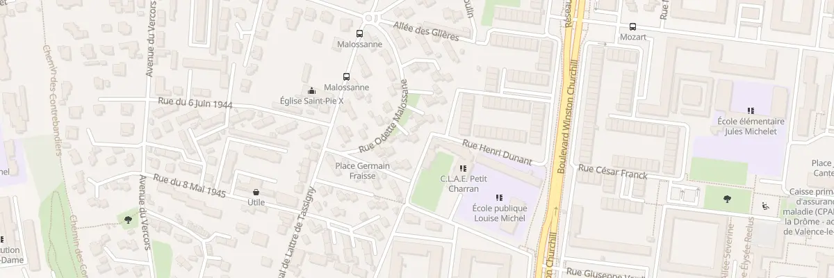 Plan du 23 Rue Odette Malossanne à Valence