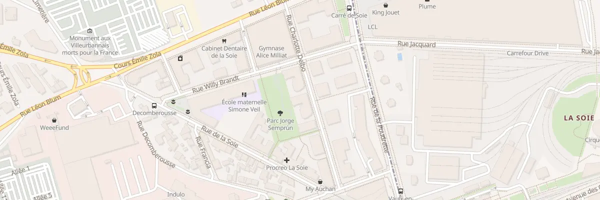 Plan du 6 Rue Charlotte Delbo à Villeurbanne