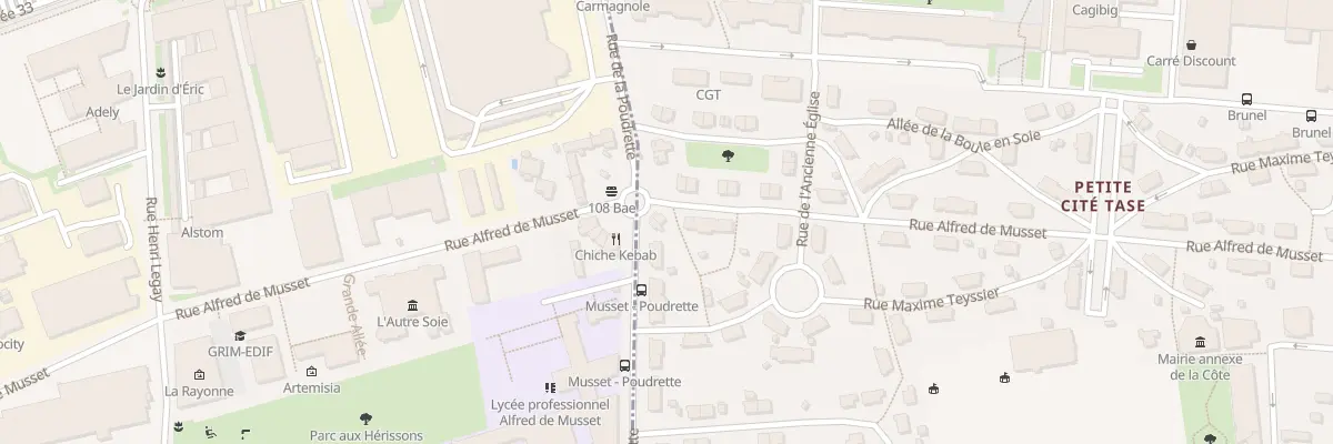 Plan du 2 Rue Alfred de Musset à Vaulx-en-Velin