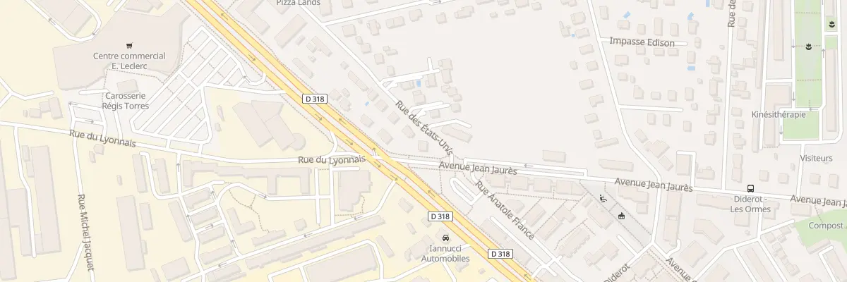 Plan du 1 Rue des Etats Unis à Saint-Priest