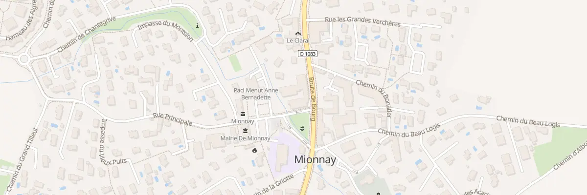 Plan du 127 Rte de Bourg à Mionnay
