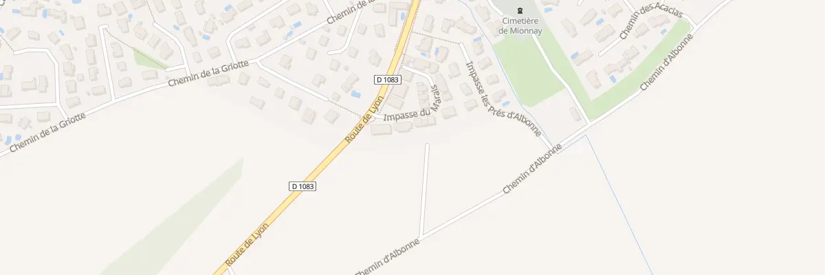 Plan du 208 Rte de Lyon à Mionnay