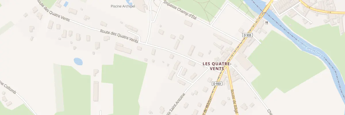 Plan de Rte des Quatre Vents à Reyssouze