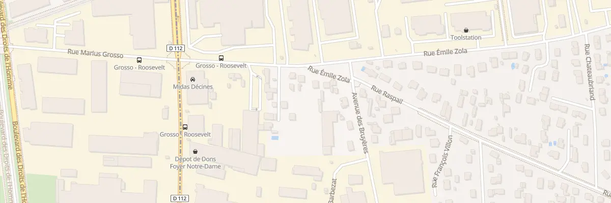 Plan du 22 Rue Emile Zola à Décines-Charpieu