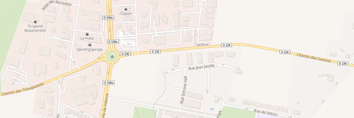 Plan du 20E Rue Jean Jaurès à Beaumont-lès-Valence