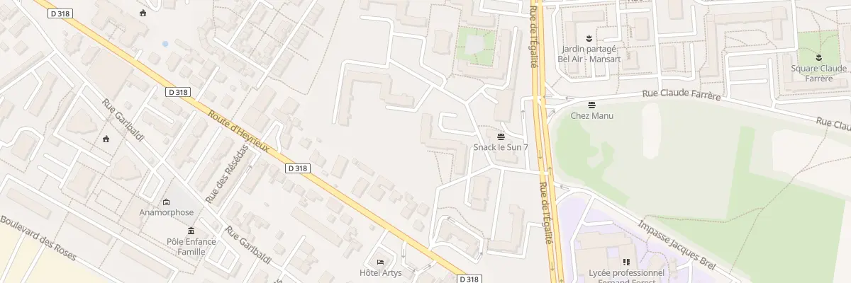 Plan du 9001 Rue de l’Egalité à Saint-Priest