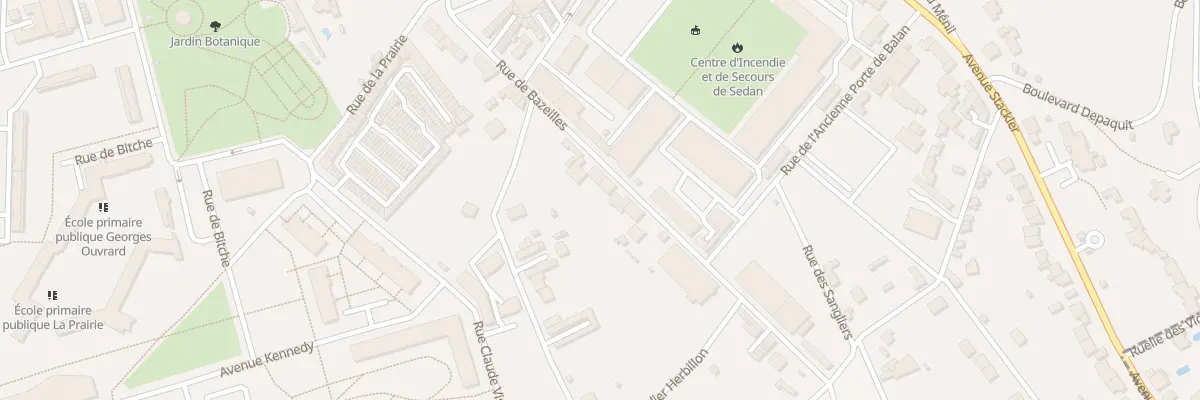 Plan du 29 Rue de Bazeilles à Sedan