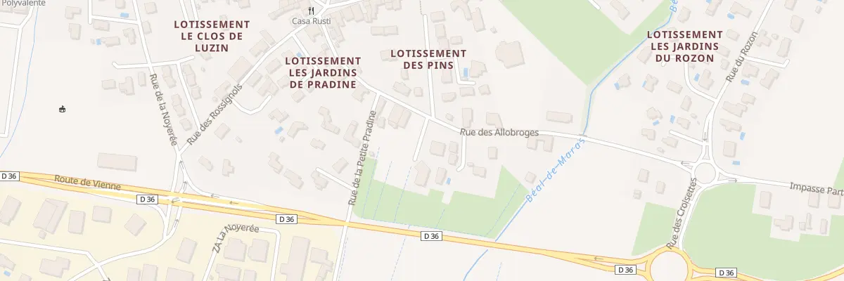Plan du 1052 Rue des Allobroges à Luzinay