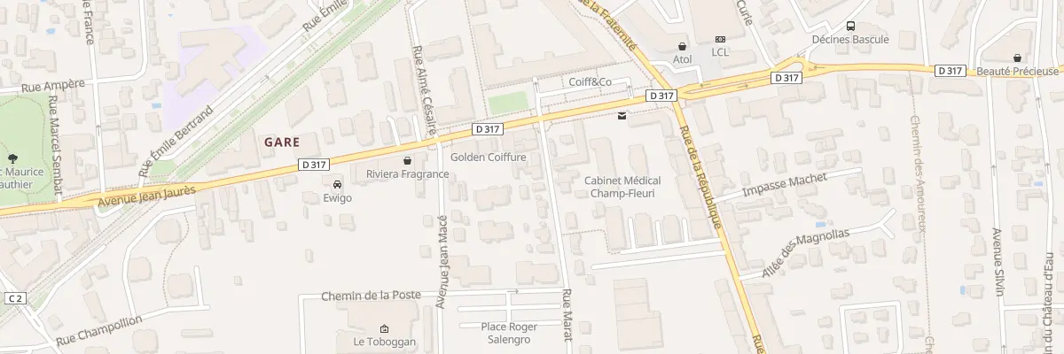 Plan du 6 Rue Marat à Décines-Charpieu