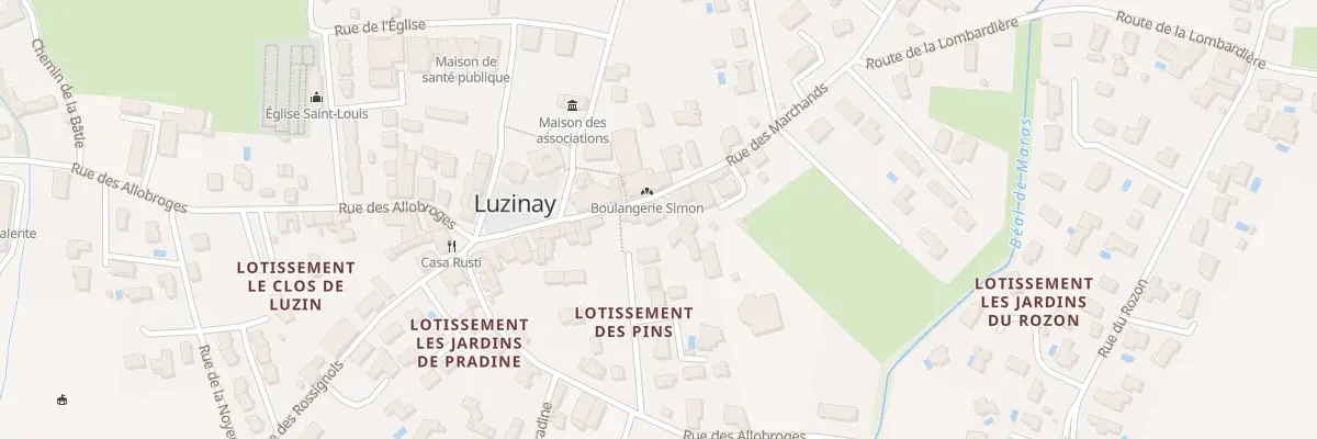 Plan du Village à Luzinay