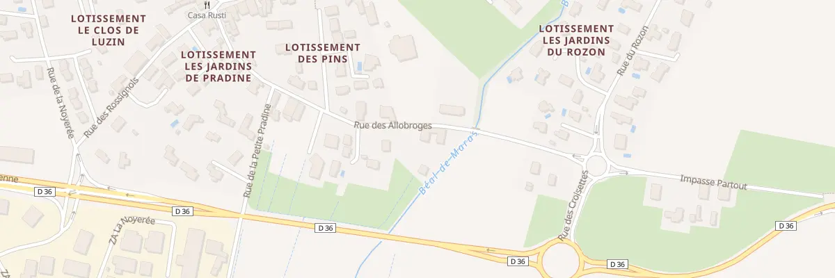 Plan du 1194 Rue des Allobroges à Luzinay