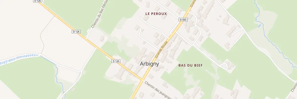 Plan du 1850 Rte Grande Route à Arbigny