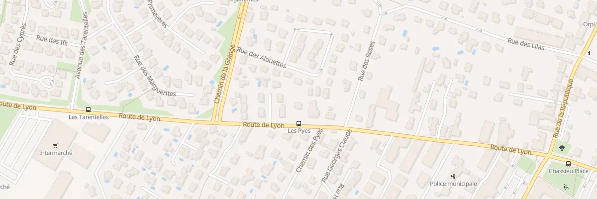 Plan du 73 Rte de Lyon à Chassieu