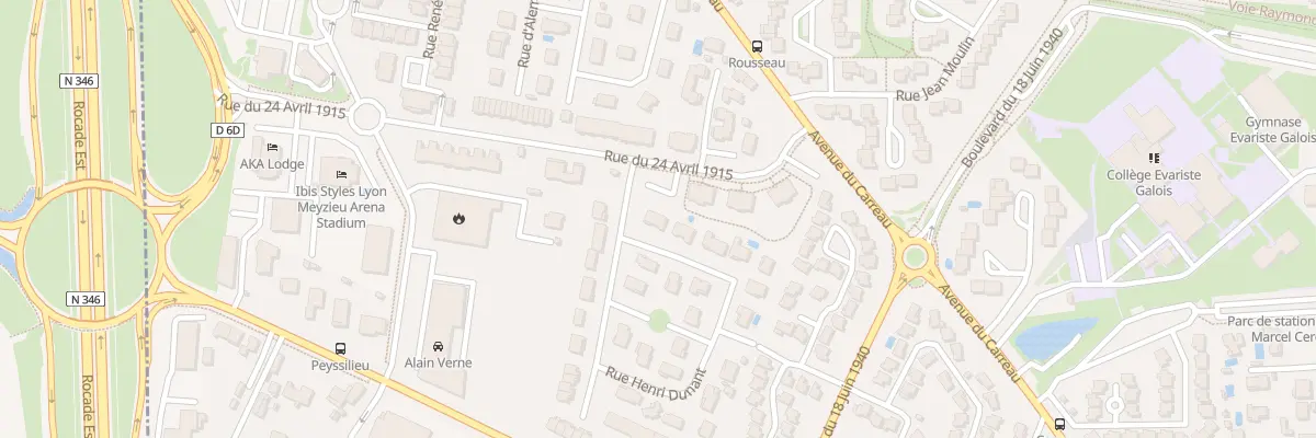 Plan du 1 Rue Henri Dunant à Meyzieu
