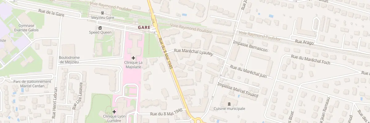 Plan du 8 Rue Maréchal Lyautey à Meyzieu