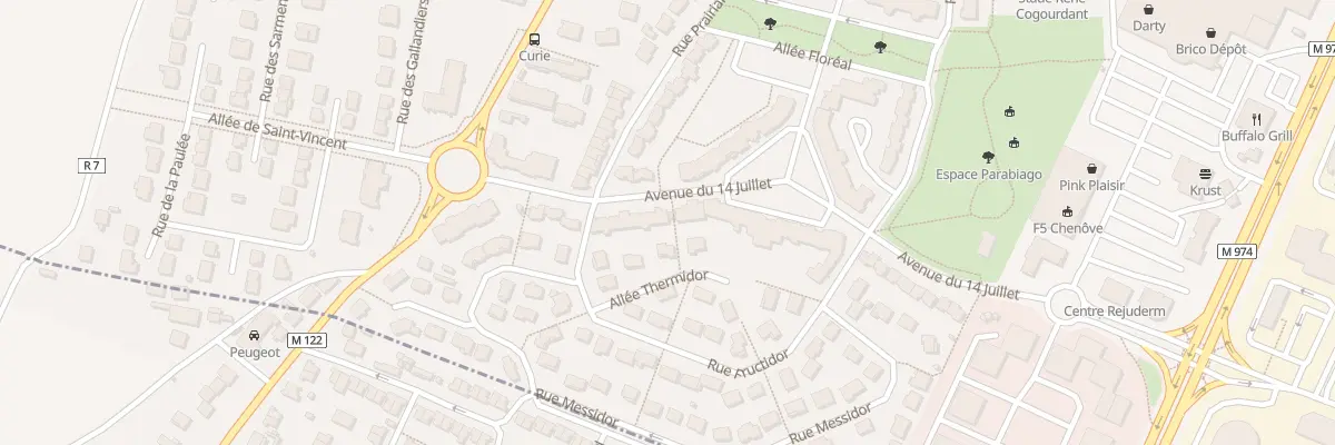 Plan du 20 Av du 14 Juillet à Chenôve