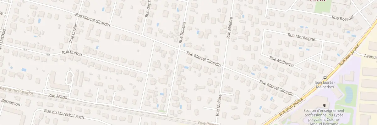 Plan de la Rue Boileau à Meyzieu