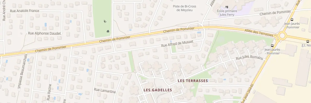Plan du 12 Rue Alfred de Musset à Meyzieu