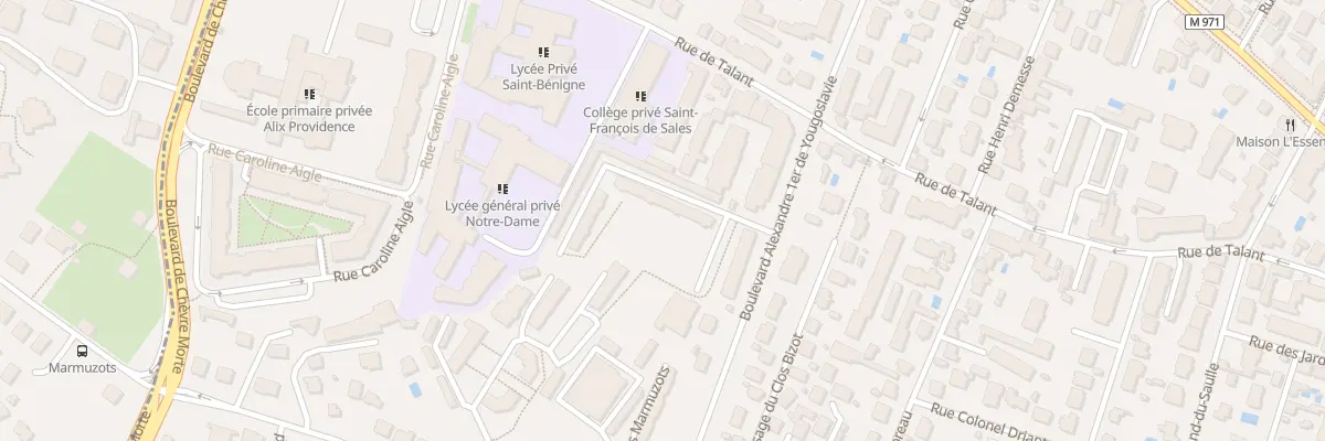 Plan du 26B Bd Alex 1er de Yougoslavie à Dijon