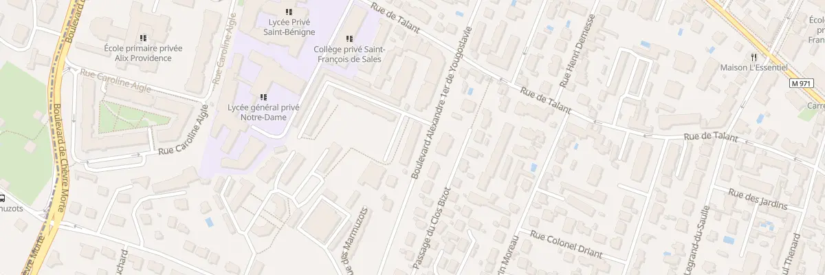 Plan du 28 Bd Alex 1er de Yougoslavie à Dijon
