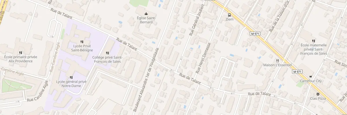 Plan du 12 Rue Général Joubert à Dijon