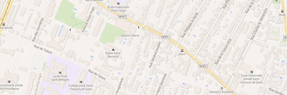Plan du 5 Bd Alex 1er de Yougoslavie à Dijon