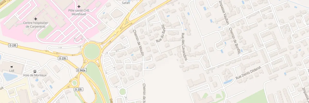 Plan du 160 Rue du Basilic à Carpentras