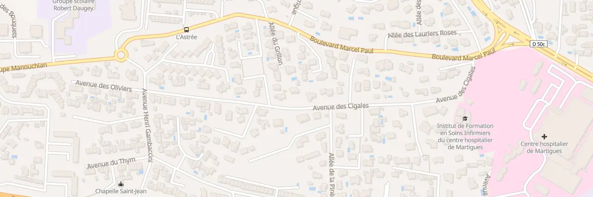 Plan du 61 Av des Cigales à Martigues